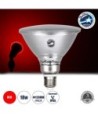 GLOBOSTAR® GARDENPAR 60229 Σποτ E27 PAR38 Σκληρού Υάλου LED 18W 1200lm 60° AC 220-240V Αδιάβροχο IP65 Κόκκινο - Μ12 x Π12 x Υ13cm - 3 Χρόνια Εγγύηση